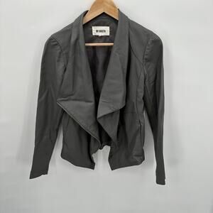 BB Dakota Faux Leather Lillian Blazer Jacket in Charcoal // S